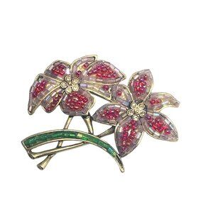 Vintage Liz Claiborne Flower Cluster Brooch‎ Beads